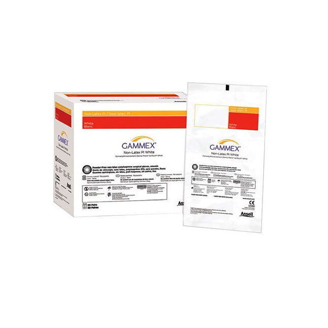 AN20685785 GAMMEX PI Surgical Glove, Non-Latex, Size 8.5, White, 50PR/BX