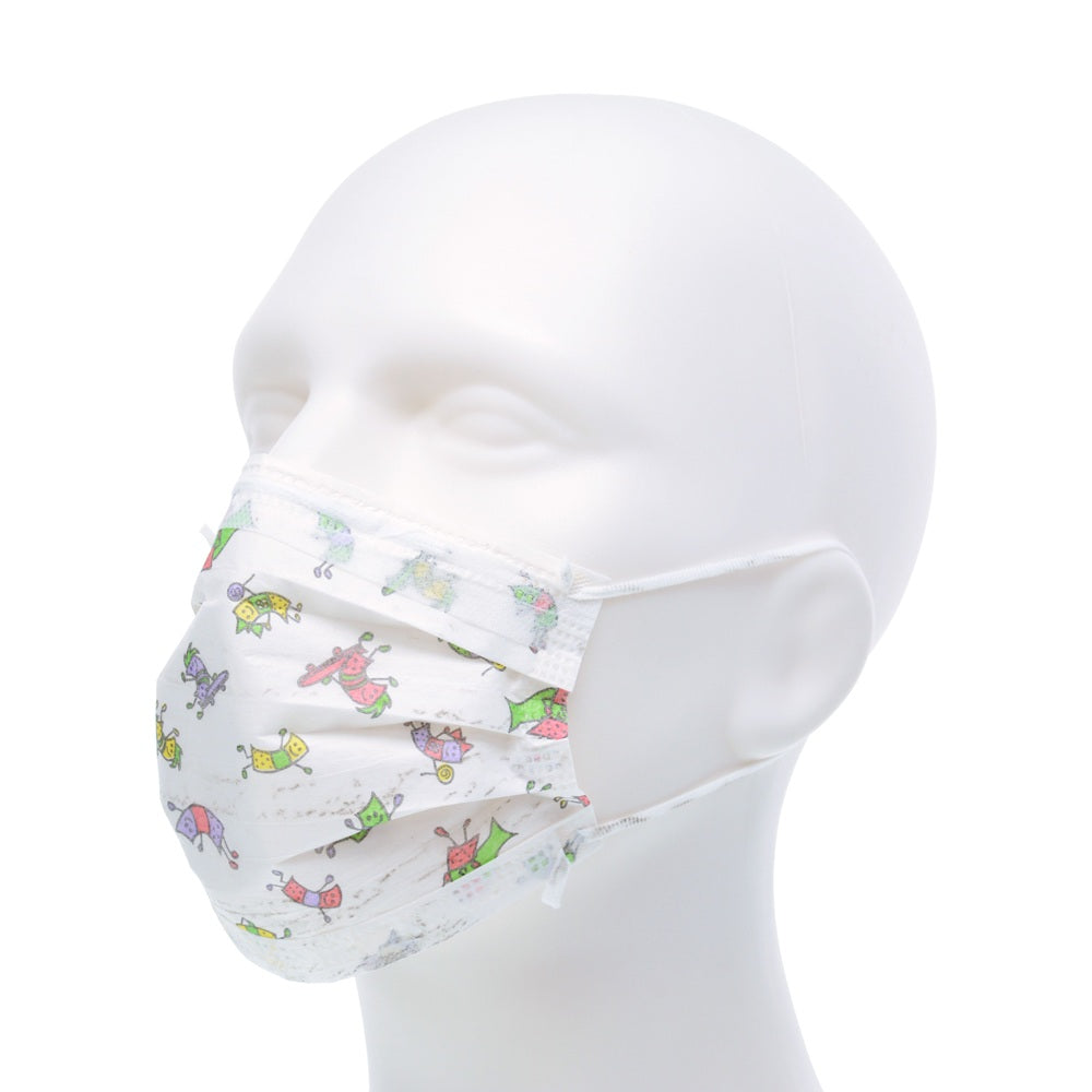 AT771141 INSTA-GARD Procedure Mask, Adult w/Pediatric Print 50EA/BX