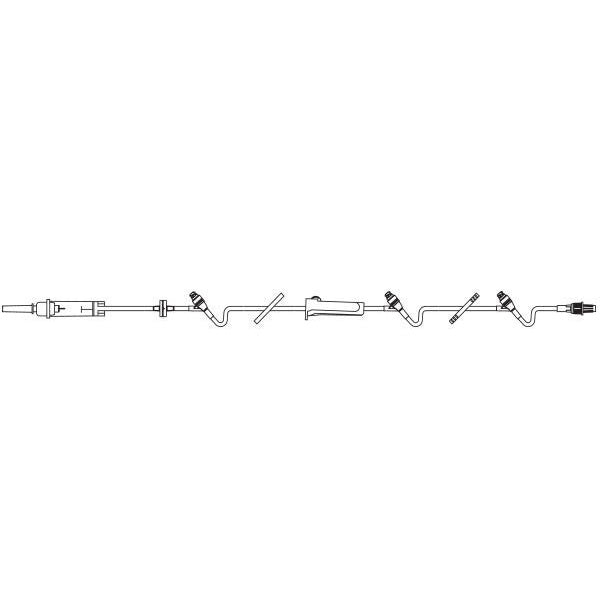 BAX2C8546 CONTINU-FLO Solution Set, Non-Vented, 3 CLEARLINK Luer Activated Valves, 60 drops/mL, 105", 48EA/CA