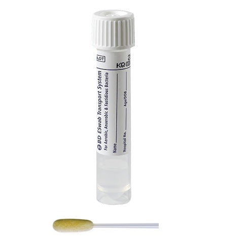 BD220245 BD ESwab Regular Collection Kit, White Screw-Cap, 50EA/BX