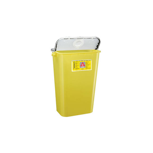 BD305579 Sharps Collector, Clear Top, Yellow Base, 34L, 11.75", 8EA/CA