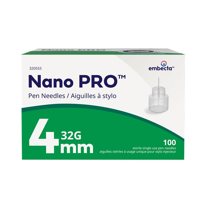 BD320555 BD Nano PRO, Ultra-Fine Pen Needles, 32G x 4mm 100EA/BX