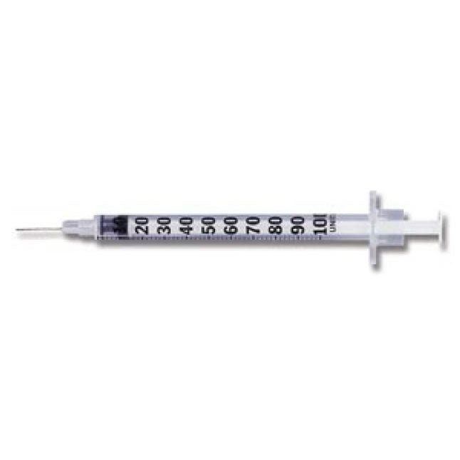 BD329424 - U-100 Insulin Syringe, with Micro-Fine Intravenous Needle, 1mL, 28GA x 1/2" 100EA/BX