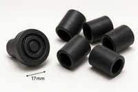 Black Rubber Cane Tips 17mm