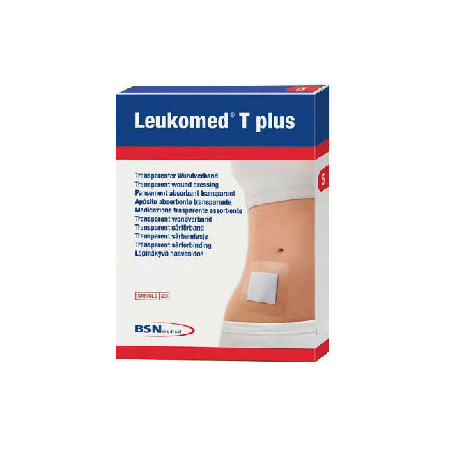 BSN7238214 Leukomed T Plus Transparent Dressing, Adhesive, with Absorbent Pad, 10cm x 20cm, 50EA/BX