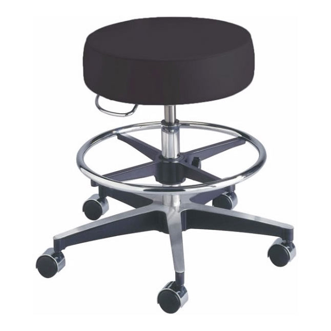 C11001FRB Exam Stool, Pneumatic, with Foot Ring, 20" to 27.5", Black, 1/EA