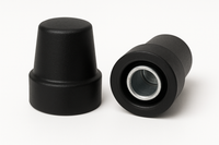 Cane Tip with Metal Insert Black 1 inch