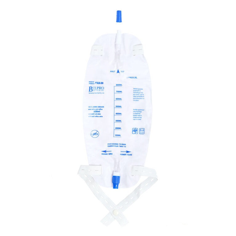 CBELULB384 Leg Bag, Latex-Free, 500mL, 50EA/CA