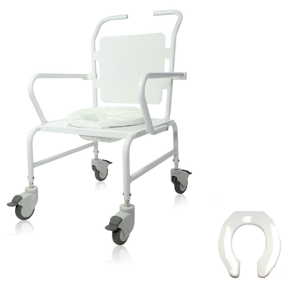 CHHYALROSC018 Aluminum Commode Chair, Round Seat without Cover, 18" Pail Height, 1/EA