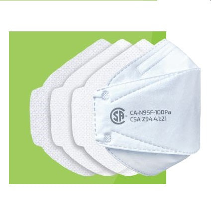CMQM4W Q100 Ear Loop, Flat-fold Style CA N95 Respirator Mask, Medium, 10EA/BX