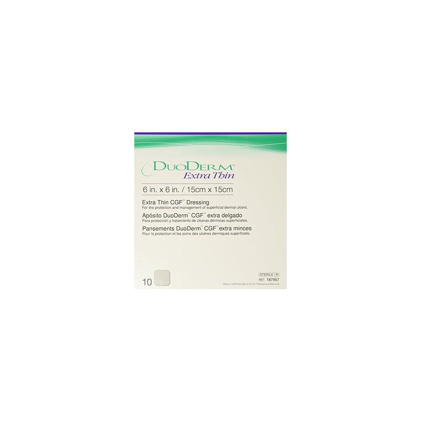 CON187957 DuoDERM Extra Thin Dressing, Square, Beige, 6" x 6", 10EA/BX