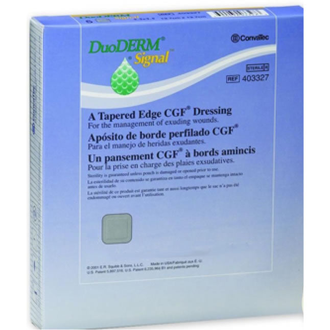 CON403327 DuoDERM Signal Dressing, Polymer, Square, 5.5" x 5.5", 5EA/BX