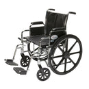 CW0005CS Wheelchair, Swing Away Footrest, Removable Desk, Chrome Finish, 16" x 20", 1/EA