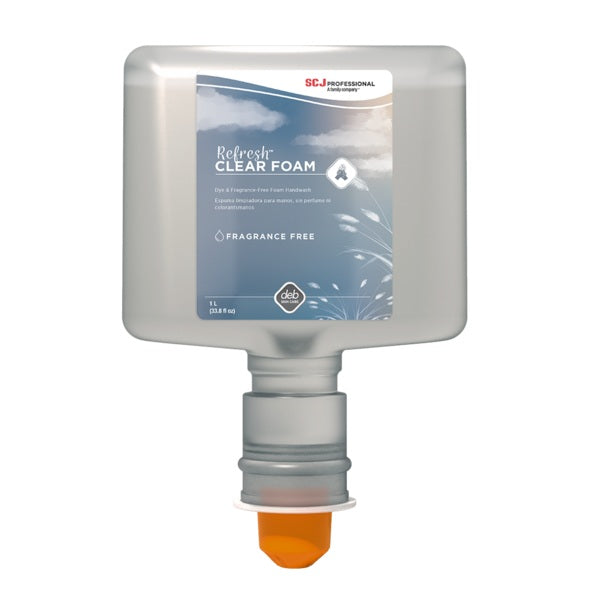 DEBCLR1L Refresh Hand Wash, Clear Foam, 1L, Cartridge, 6EA/CA
