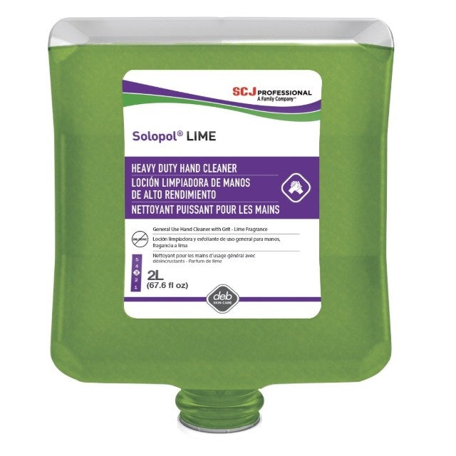 DEBLIM2LT Solopol Lime Hand Cleanser, 2L, Light Green, 4EA/CA