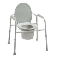 DRV11105N-4 Deluxe All-In-One Welded Steel Commode with Plastic Armrests, 1/EA