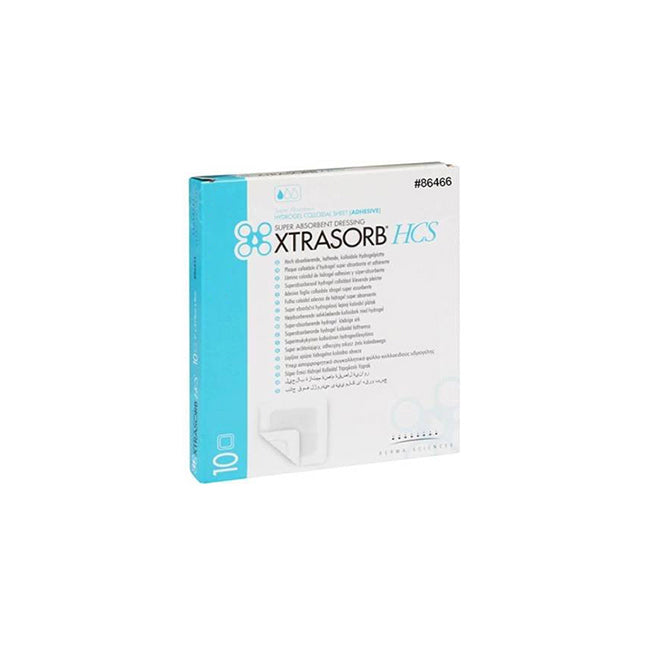 DUP86466 XTRASORB HCS Super Absorbent Dressing, Adhesive, 6" x 6", 10EA/BX