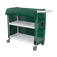 GC302G Linen Cart, Two 48" x 20" Shelves, Green, 1/EA