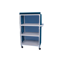 GC323B Linen Cart, Three 32" x 20" Shelves, Blue, 1/EA