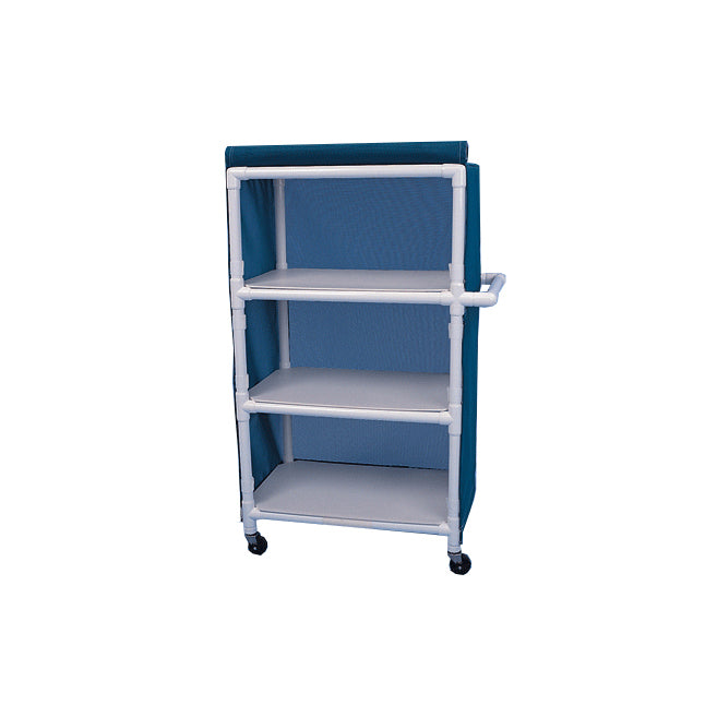 GC323B Linen Cart, Three 32" x 20" Shelves, Blue, 1/EA