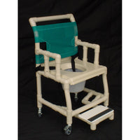 GC655B Shower Commode Chair, Drop Arm, Foot Rest, Navy Blue, 1/EA