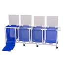 GC904PB-SDL Hamper, Four Bin, with Foot Pedal, Blue, 1/EA