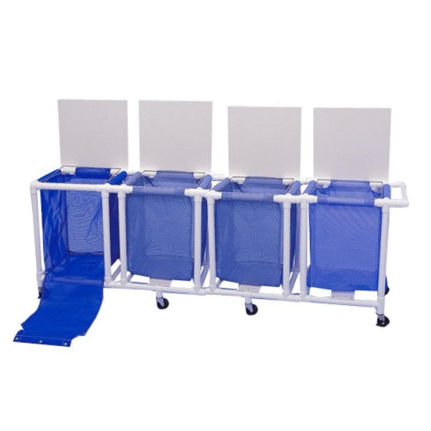 GC904PB-SDL Hamper, Four Bin, with Foot Pedal, Blue, 1/EA
