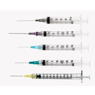 BD309581 General use Syringe with PrecisionGlide Detachable Needle, 3cc, 25GA x 1" 100EA/BX