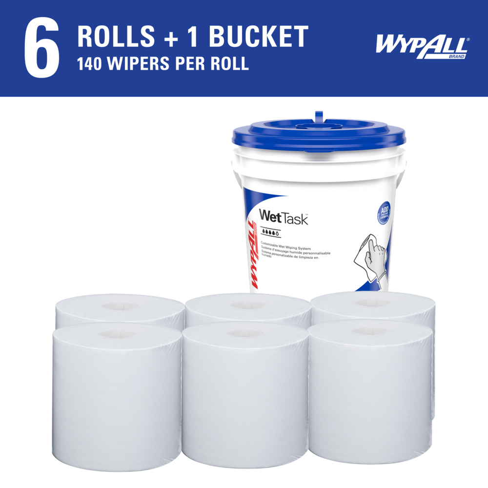 KC06411 WypAll CriticalClean WetTask Wipers for Bleach, Disinfectants, and Sanitizers, 840EA/BX