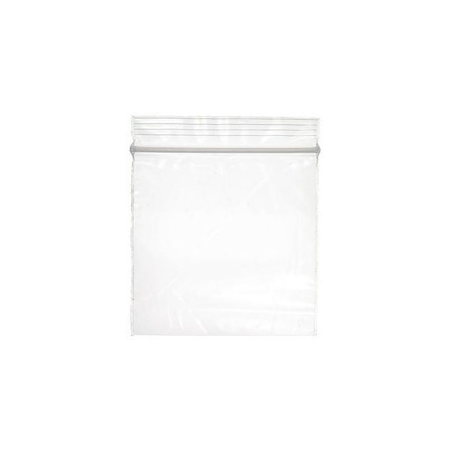 Zip Closure Bag, LLDPE Film, Flat Pack, 4mil Thick, Clear