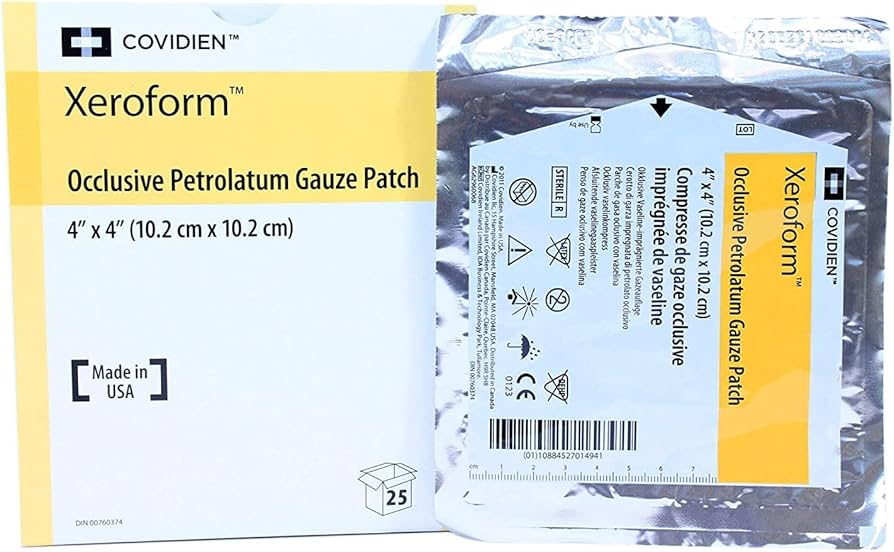 Z8884433500 Xeroform Non-Adherent Occlusive Petrolatum Dressing, 4" x 4", 25EA/BX