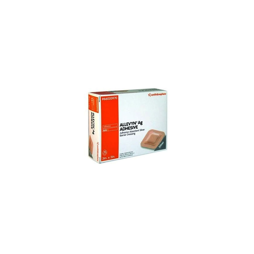 SN66020984 ALLEVYN Ag Adhesive Hydrocellular Foam Dressing, 22cm x 22cm, 10EA/BX