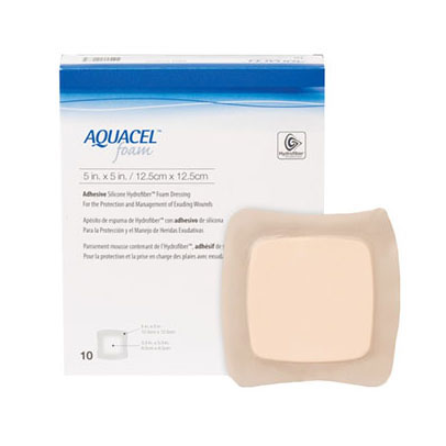 CON420619 AQUACEL Foam Dressing, Square, W5" x L5", 10EA/BX
