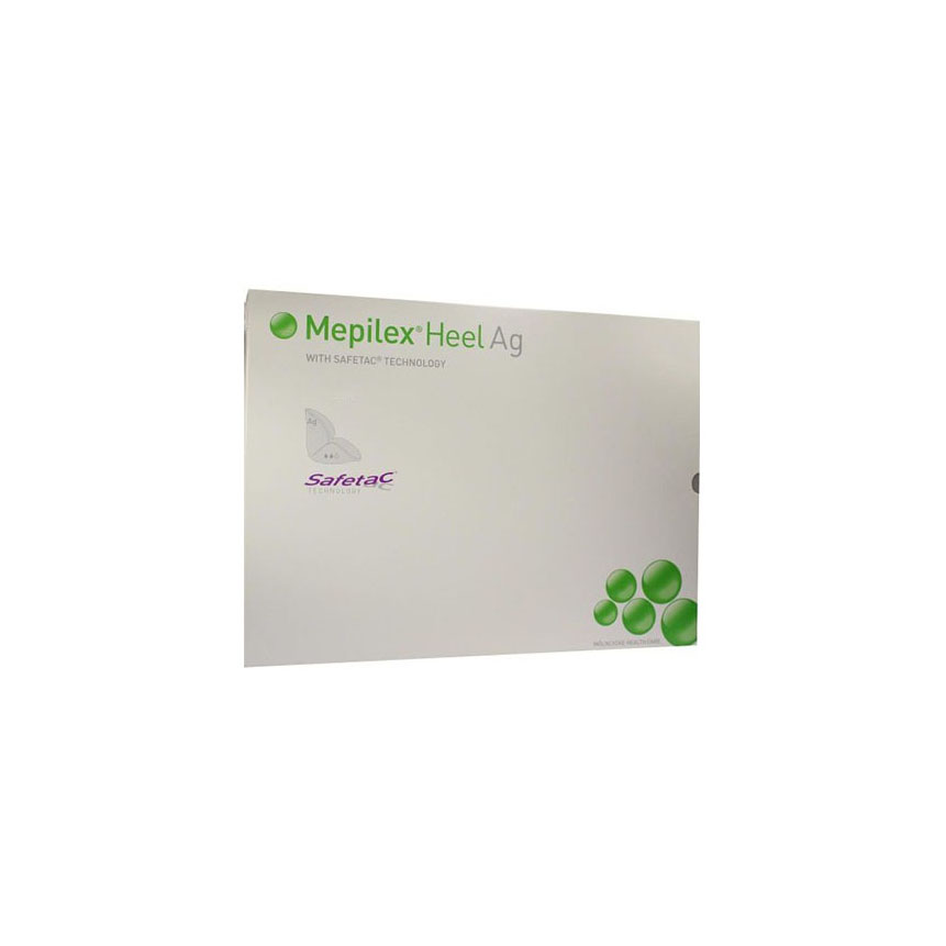 388100 Mepilex Heel Ag Foam Dressing, W15cm x L22cm, 5EA/BX