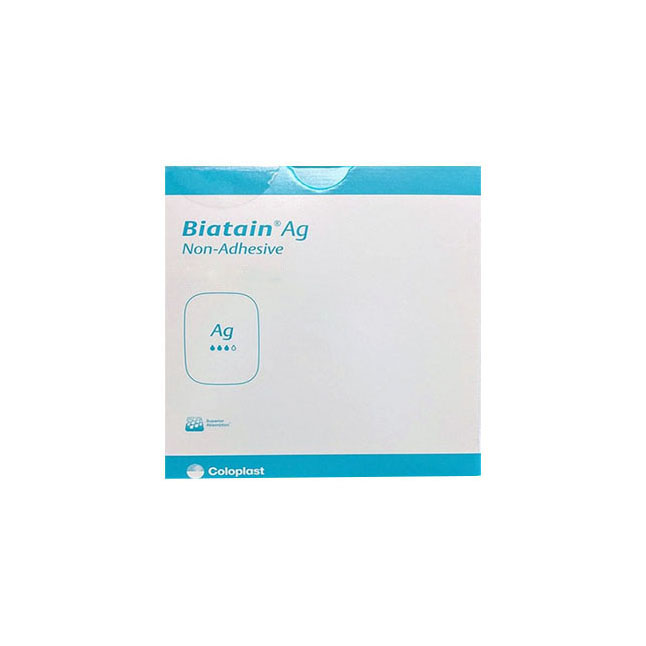 COL9625 Biatain Ag Non-Adhesive Foam Antimicrobial Dressing With Silver, W15cm x L15cm, 5EA/BX
