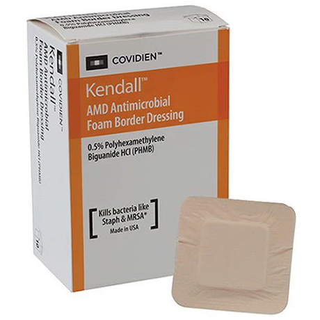 Z55566BAMDX Kendall AMD Foam Border Dressings (Acrylic Adhesive), 5.5" x 5.5", 10EA/BX