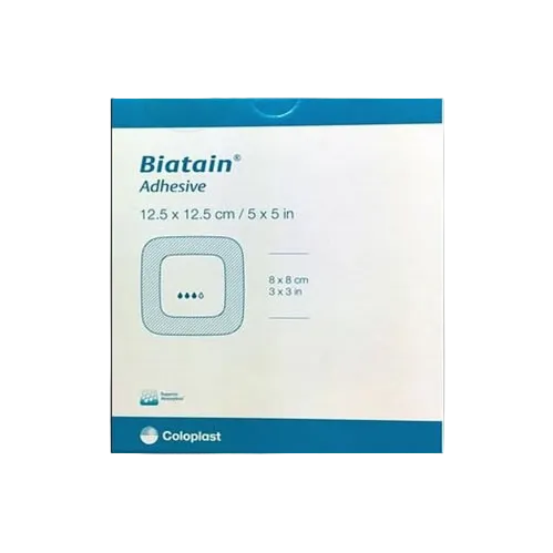COL3420 Biatain Foam Dressing, Adhesive, W5" x L5", 10EA/BX