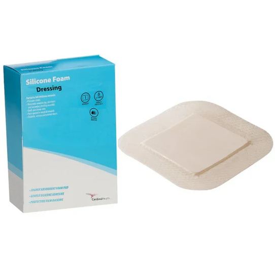 FM44 Cardinal Health Silicone Foam Dressing, 4" x 4", 10EA/BX