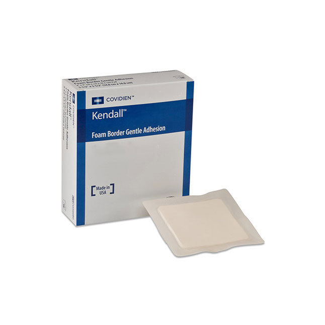 Z55544BG Kendall Gentle Bordered Foam Dressing with Silicone Adhesive, with Pad, 3.5" x 3.5", 10EA/BX
