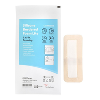 BFM25LTE Cardinal Health Silicone Bordered Foam Dressing, Lite, 2X5", 10EA/BX