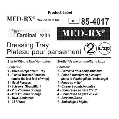 85-4017 Med-Rx Dressing Tray, 30EA/BX