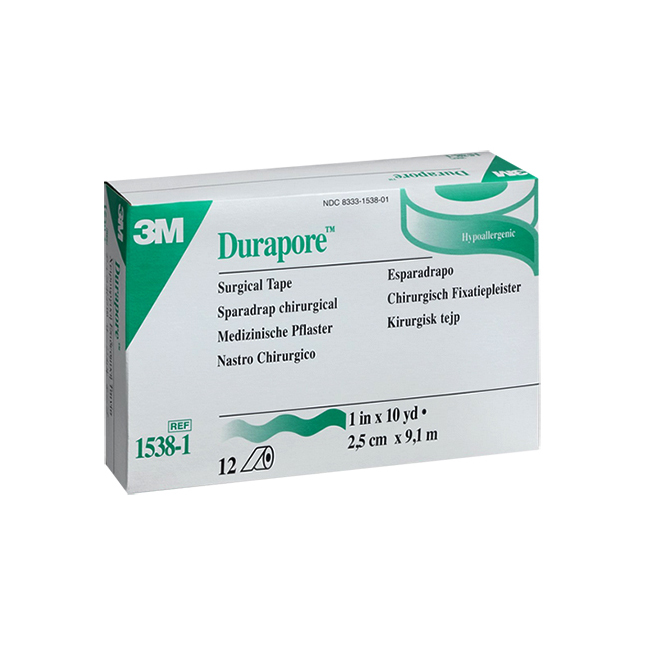 3M1538S-1 Durapore Surgical Tape, 1" x 10.5yd, 100EA/BX