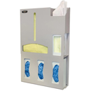 GL300-0212 Glove Box Dispenser, Triple, with Dividers, Beige Plastic, 17"x12.1"x4.25", 1/EA