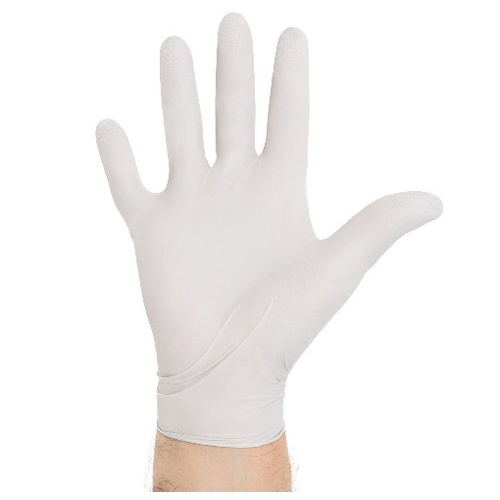 KC55096 Sterling Glove Exam, Nitrile, Powder Free, Beaded Cuff, Textured Fingertip, 9.5" White, Medium, 150EA/BX