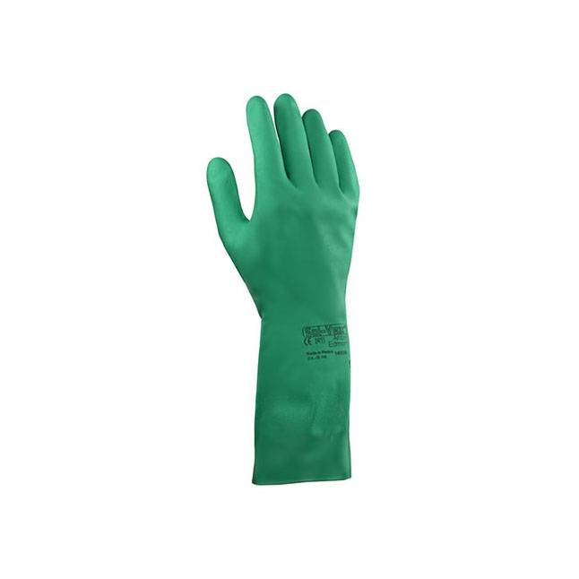 AN3717580 ALPHATEC SOLVEX Chemical Gloves Nitrile, Style 37-175, Size 8, Green, 12EA/BX