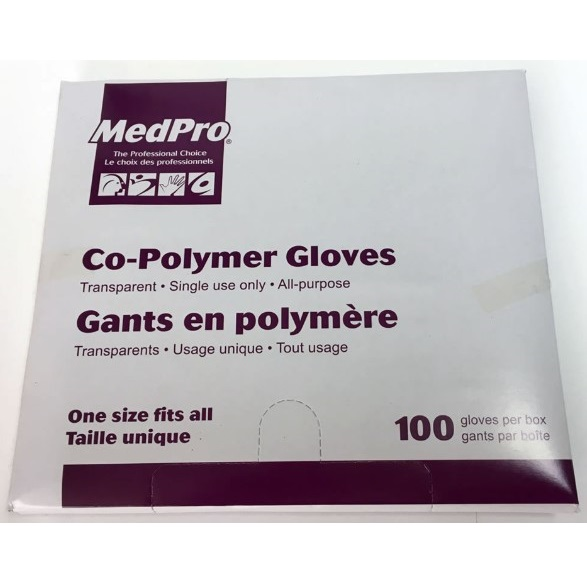 014-200 MedPro Co-Polymer Glove, Universal, 100EA/BX