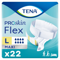 67838 TENA Flex Incontinence Brief, Maximum Absorbency, Size 16, Large, 33" to 50" Yellow, 66EA/BX