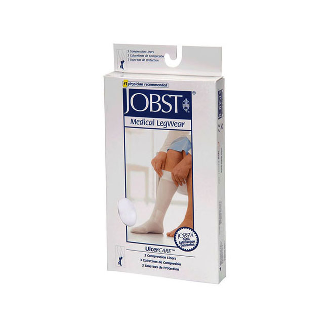 BSN7363223 JOBST UlcerCare Liner, for Compression Stocking, Large, White, 3EA/BX