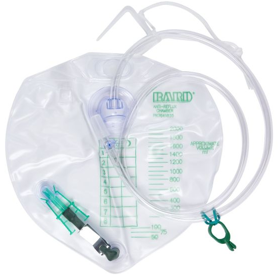 C154002 Urine Drainage Bag With Anti-reflux Chamber, 2000ml, 1/EA
