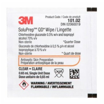 3M10102 SoluPrep Quarter Dose Wipe, 200EA/BX